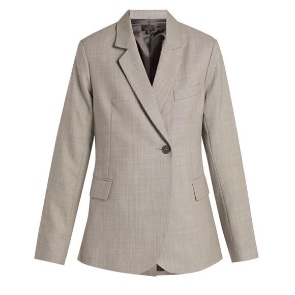 Nili Lotan Gray Classon Sharkskin Single Breasted Wool Jacket Blazer Sz 6 - Picture 12 of 13